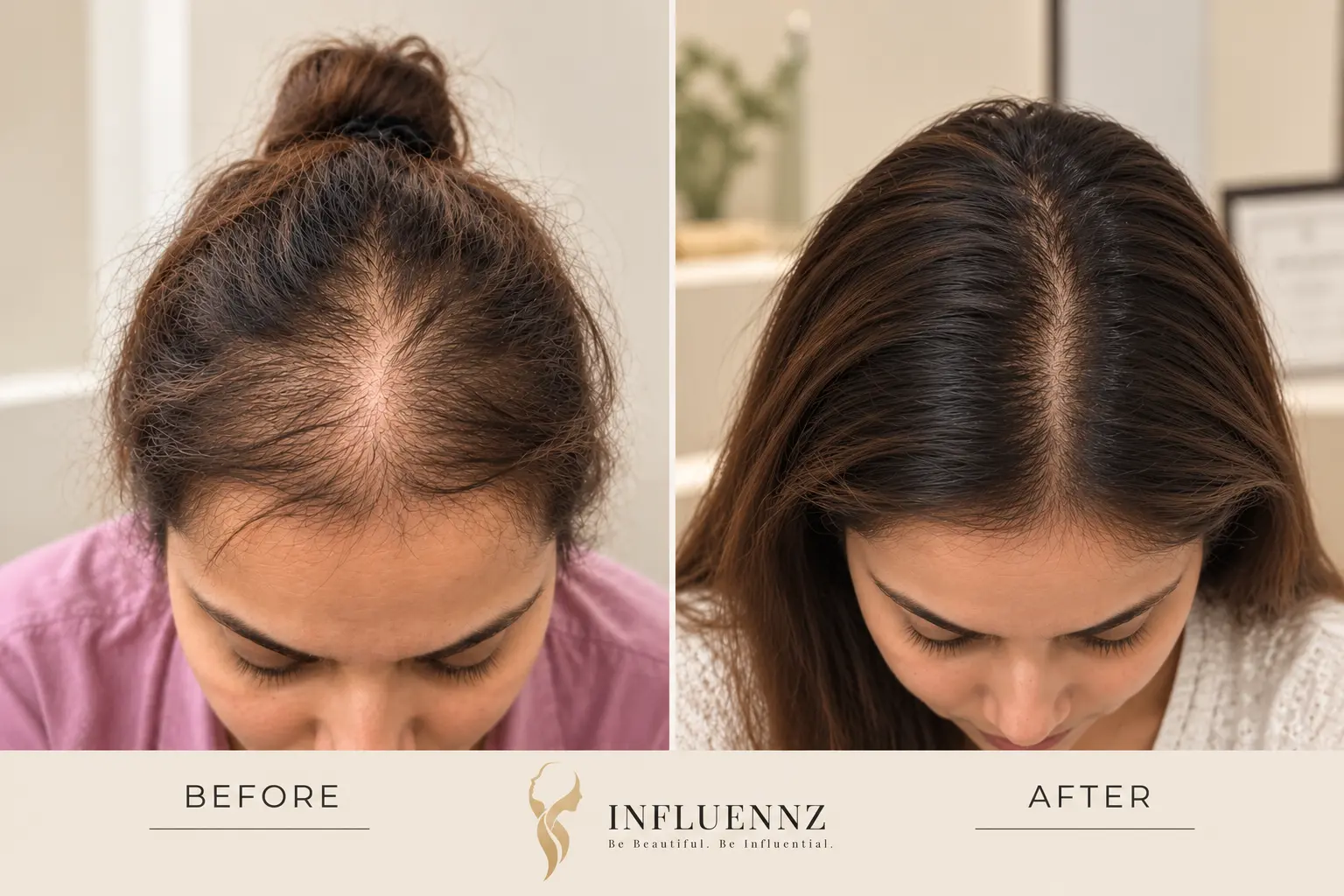 female hair transplant result